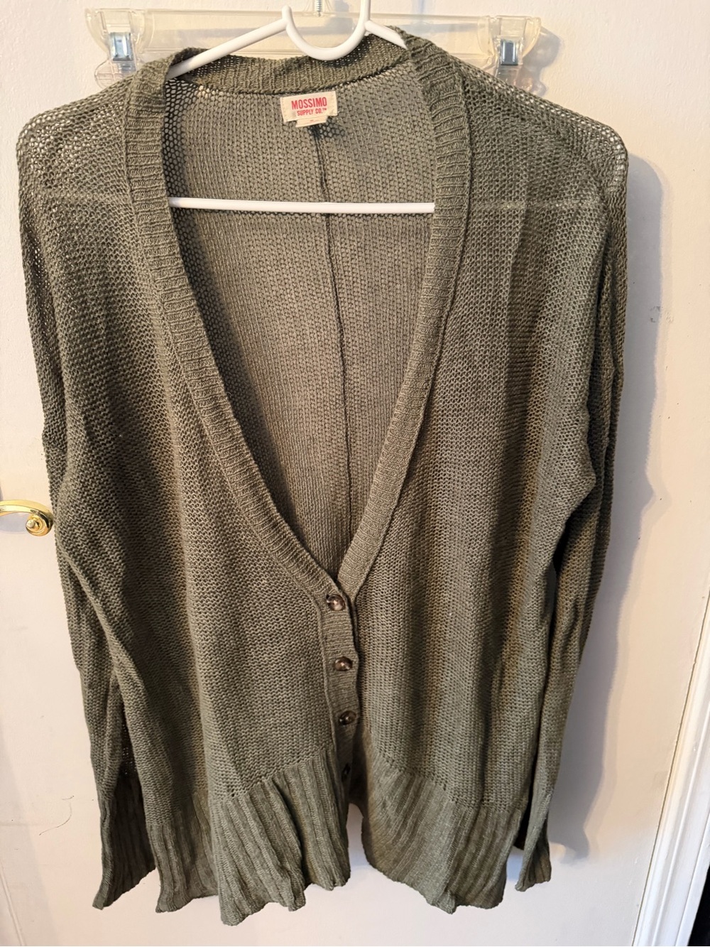 Mossimo Supply Co. olive green button-front knit cardigan